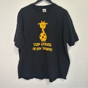 Men’s Graphic T-Shirt “Stop Looking at My Giraffe” Black XXL
